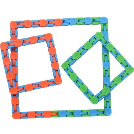 Yeetec 12 Pack 24 Links Wacky Tracks Snap and Click Fidget Toys, Finger Sensory Toys, Snake Puzzles for Stress Relief, Party Bag Fillers, Party Favours, Random Color