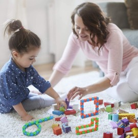 Yeetec 12 Pack 24 Links Wacky Tracks Snap and Click Fidget Toys, Finger Sensory Toys, Snake Puzzles for Stress Relief, Party Bag Fillers, Party Favours, Random Color