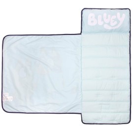 Jay Franco Bluey Sisters Nap Mat - Built-in Pillow and Blanket - Super Soft Microfiber Kids\'/Toddler/Children\'s Bedding, Ages 3-7 (Official Bluey Product)