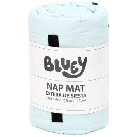 Jay Franco Bluey Sisters Nap Mat - Built-in Pillow and Blanket - Super Soft Microfiber Kids\'/Toddler/Children\'s Bedding, Ages 3-7 (Official Bluey Product)