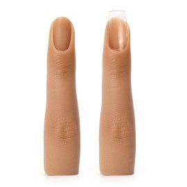 2PCS Silicone Practice Fingers for Acrylic Nails, Soft Nail Training Model Practice Finger, Flexible Nail Mannequin Finger for DIY Nails PracticeNo. 3
