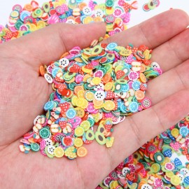 KIMOBER 6000PCS Polymer Fruit Slices,Multicolor Tiny Slime Charms Cute Set for Nail Art DIY Craft,Cellphone Decoration