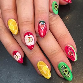 KIMOBER 6000PCS Polymer Fruit Slices,Multicolor Tiny Slime Charms Cute Set for Nail Art DIY Craft,Cellphone Decoration