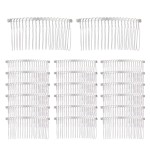 Lawie 20 Pack Bulk 20 Teeth Silver Metal Side Hair Combs Wire Twist Hair Clips Wedding Bridal Veil Combs Decorative Headpiece French Twist Updo Bun Accessories