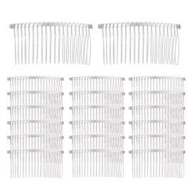 Lawie 20 Pack Bulk 20 Teeth Silver Metal Side Hair Combs Wire Twist Hair Clips Wedding Bridal Veil Combs Decorative Headpiece French Twist Updo Bun Accessories