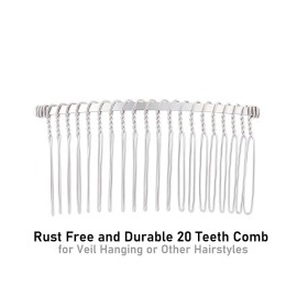 Lawie 20 Pack Bulk 20 Teeth Silver Metal Side Hair Combs Wire Twist Hair Clips Wedding Bridal Veil Combs Decorative Headpiece French Twist Updo Bun Accessories Lawie 20 Pack Bulk 20 Teeth Silver Metal Side Hair Combs Wire Twist Hair Clips Wedding Bridal Veil Combs Decorative Headpiece French Twist Updo Bun Accessories