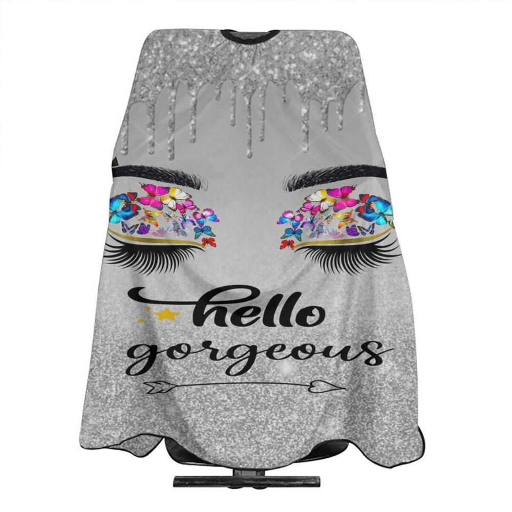 Carwayii Barber Cape Hello Butterflies Gorgeous Silvery Glitters Salon Hair Cut Apron Barbershop Kits For Women 55\'\'X66\'\'
