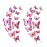 24PCS Butterfly Wall Decals Removable 3D Butterflies Decor for Wall Sticker Mural Stickers Home Decoration Kids Room Bedroom Decor (Double Layer-Pink/24PCS)