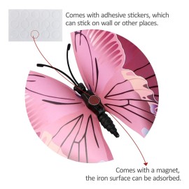 24PCS Butterfly Wall Decals Removable 3D Butterflies Decor for Wall Sticker Mural Stickers Home Decoration Kids Room Bedroom Decor (Double Layer-Pink/24PCS)