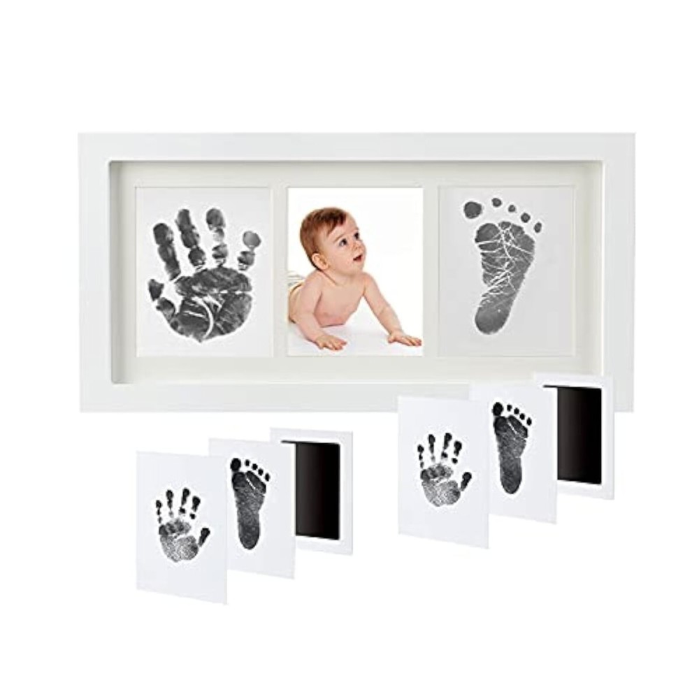 Baby Prints Handprint and Footprint Kit, Newborn Hand and Footprint Keepsake with 2 Safe Clean-Touch Inkless Ink Pad, Gift to New Parents or Baby Boys Girls Shower Registry