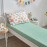 4 Pieces White Girls Toddler Bedding Set Orange Floral Style for Autumu and Winter.- Includes Adorable Quilted Flower Warm Comforter, Green Plaid Fitted Sheet, Top Sheet, and Pillow Case