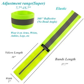 IDOU Reflective Bands for Arm/Wrist/Ankle/Leg,High Visibility Reflective Running Gear for Walking/Cycling/Running,Biking Accessories for Women and Men/2 PACK