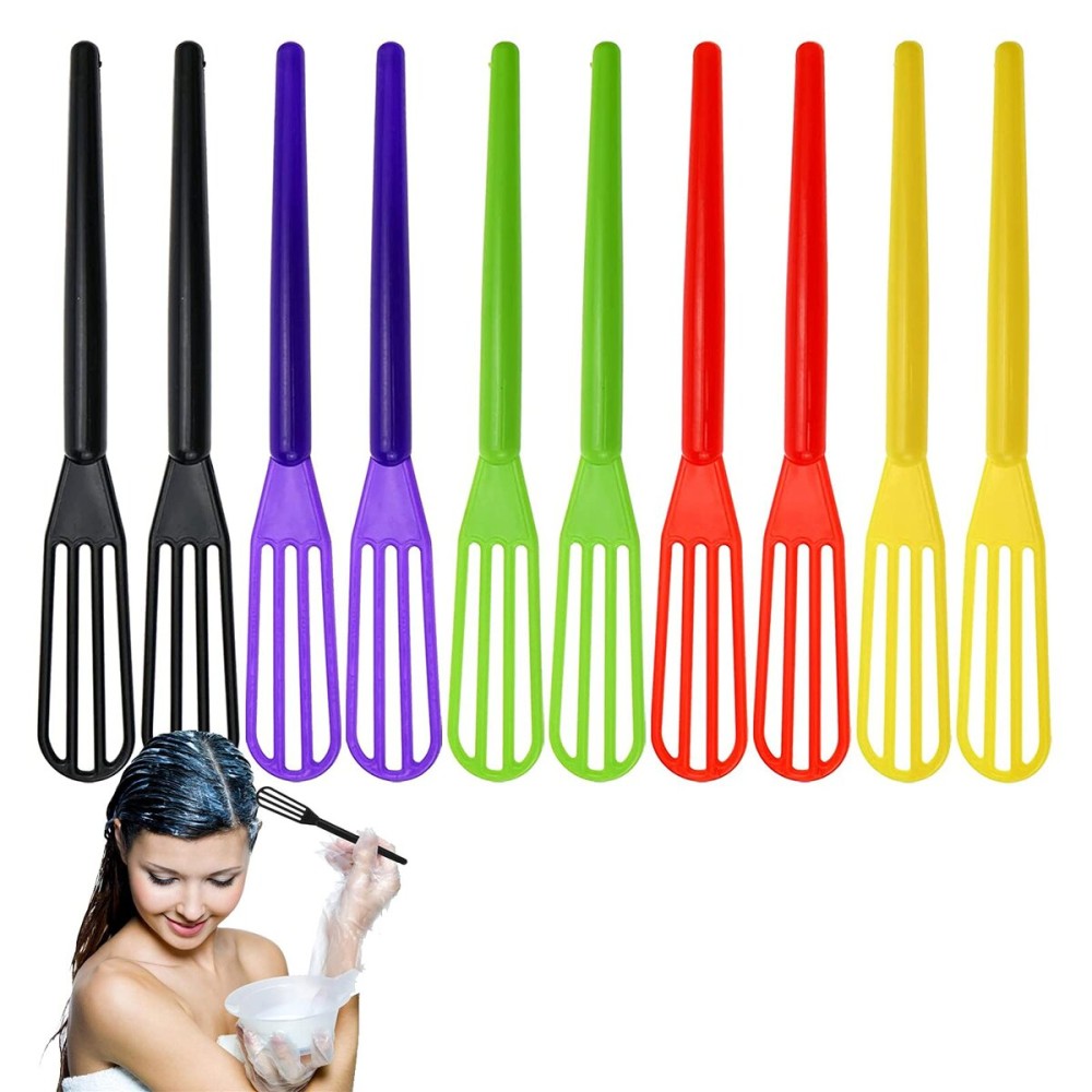 DIYstore, 10 PCS Plastic Hair Coloring Mixer,Hair Color Whisks Dye Cream Mixer,Tint Color Cream Colorful Spoon Applicator Hair Bleaching Highlight Tool for Home Barber Shop Salon