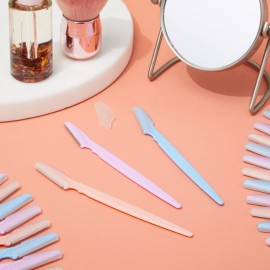 Glamlily 60 Pack Facial Dermaplaning Tool, Face Razors for Women\'s Hair Removal, 6-Inch Shavers Bulk Set in 3 Colors (Purple, Blue, Peach) Glamlily 60 Pack Facial Dermaplaning Tool, Face Razors for Women\'s Hair Removal, 6-Inch Shavers Bulk Set in 3 Colors (Purple, Blue, Peach)