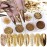 Holographic Gold Glitters Nail Art Sequins 3D Flakes Decoration for Women Girls Manicure Tips DIY Acrylic Nails Supplies Shining Design Accessories (8 Boxes)