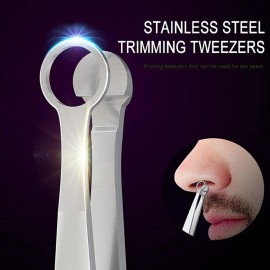 Anvirtue Universal Nose Hair Trimming Tweezers, Stainless Steel Eyebrow Trimmer, Friendly Round Tip, No Mirror Needed Easy Cut, for Noses, Sideburns, Brow, Body