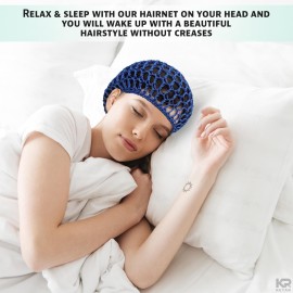 KETAR 4 Pcs Hair Nets for Sleeping - 5.5 x 7 Lightweight, Breathable Viscose Mesh Crochet Hair Net Cap - Smooth, Soft, Comfortable for Long-Term Wear, Handcrafted, Sizes May Vary by 0.5-1, 4 Colors KETAR 4 Pcs Hair Nets for Sleeping - 5.5 x 7 Lightweight, Breathable Viscose Mesh Crochet Hair Net Cap - Smooth, Soft, Comfortable for Long-Term Wear, Handcrafted, Sizes May Vary by 0.5-1, 4 Colors