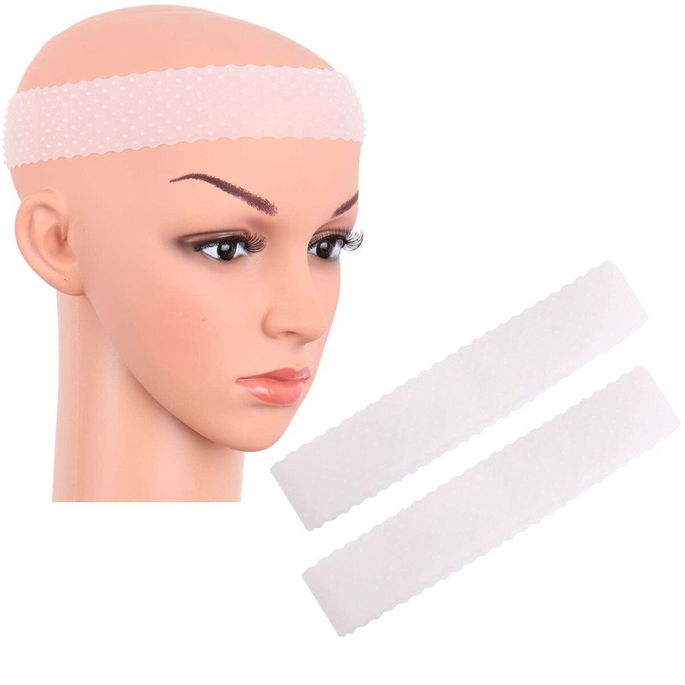MapofBeauty 2 Pieces Non Slip Silicone wig Grip Band Headband Hold Wig Men Women Sports Yoga (White) MapofBeauty 2 Pieces Non Slip Silicone wig Grip Band Headband Hold Wig Men Women Sports Yoga (White)