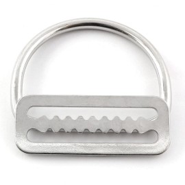 heyous 2pcs Stainless Steel 5cm/2\'\' Weight Belt Keeper Stopper & Bent D Ring Webbing Harness Belt Retainer Stopper Freediving BCD Accessories, Silver