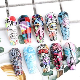 Nail Art Stickers Nail Foils Starry Sky Foil Transfer Nail Art Decals Snake Skin Flowers, Lips, Heart, Letters Nail Art Design for Women Girls Manicure Decor Acrylic Nails Supplies (10 Sheets) Nail Art Stickers Nail Foils Starry Sky Foil Transfer Nail Art Decals Snake Skin Flowers, Lips, Heart, Letters Nail Art Design for Women Girls Manicure Decor Acrylic Nails Supplies (10 Sheets)