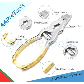 AAProTools Professional Cantilever Nail Clipper 6\'\' Double Spring Action Heavy Duty Toenail Cutter for Thick Nails Finger Foot Podiatry Curved Blades Nipper with Pouch
