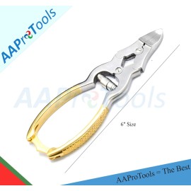 AAProTools Professional Cantilever Nail Clipper 6\'\' Double Spring Action Heavy Duty Toenail Cutter for Thick Nails Finger Foot Podiatry Curved Blades Nipper with Pouch