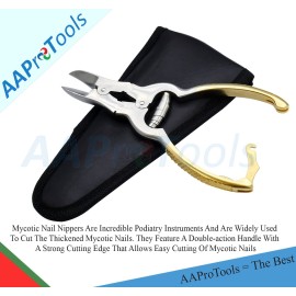 AAProTools Professional Cantilever Nail Clipper 6\'\' Double Spring Action Heavy Duty Toenail Cutter for Thick Nails Finger Foot Podiatry Curved Blades Nipper with Pouch