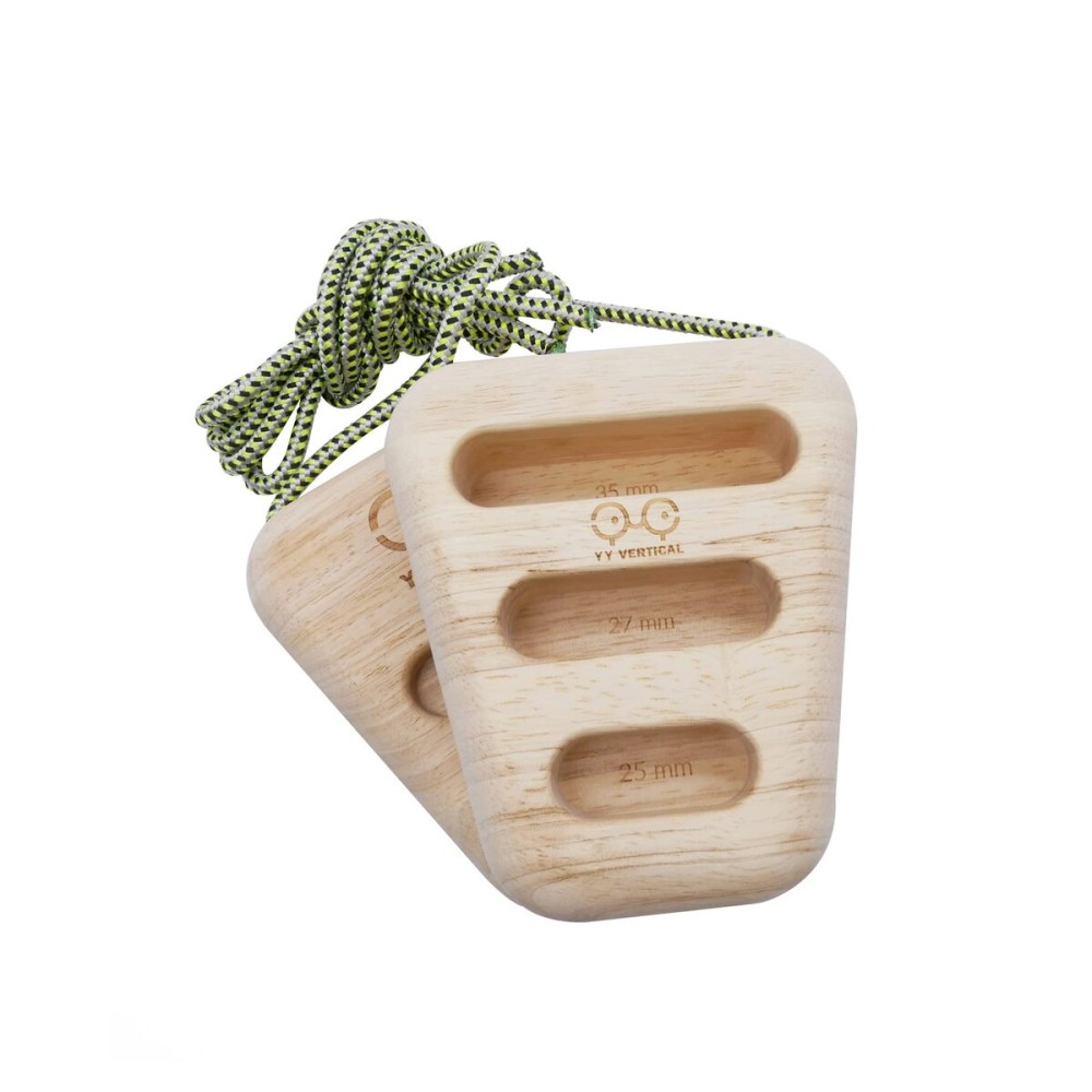 YY Vertical - The Original Rocky Climbing Hang Holds in Wood for Rock Climbing, Ideal for Home Training, adapts to Pull up bar, Strengthen Your Fingers