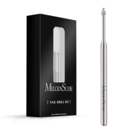 MelodySusie Cuticle Clean Nail Drill Bit 3/32\'\', Professional Safety Carbide Under Nail Cleaner Nail Bit for Cuticle Dead Skin Nail Prepare, Two Way Rotate, Manicure Nail Salon Supply(Silver, Fine)