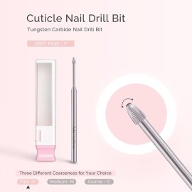 MelodySusie Cuticle Clean Nail Drill Bit 3/32\'\', Professional Safety Carbide Under Nail Cleaner Nail Bit for Cuticle Dead Skin Nail Prepare, Two Way Rotate, Manicure Nail Salon Supply(Silver, Fine) MelodySusie Cuticle Clean Nail Drill Bit 3/32\'\', Professional Safety Carbide Under Nail Cleaner Nail Bit for Cuticle Dead Skin Nail Prepare, Two Way Rotate, Manicure Nail Salon Supply(Silver, Fine)