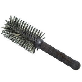 Ibiza Hair Round Boar Bristle Brush (MB4-65mm) | Reinforced Blonde & Black Bristles with Cork Handle | For Volume & Smoothness | Adds Texture & Shine for Medium to Long Styles
