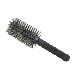 Ibiza Hair Round Boar Bristle Brush (MB4-65mm) | Reinforced Blonde & Black Bristles with Cork Handle | For Volume & Smoothness | Adds Texture & Shine for Medium to Long Styles