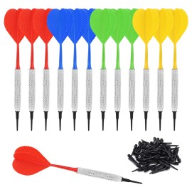 Accmor 12 Pack Soft Tip Darts, Bar Dart, Plastic T..
