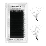 NAGARAKU Easy Fan Eyelash Extensions Volume Lash 0.05 C curl 14mm Rapid Blooming Faux Mink Cluster For Beginners Soft Professional Lash Supplies