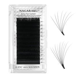 NAGARAKU Easy Fan Eyelash Extensions Volume Lash 0.05 C curl 14mm Rapid Blooming Faux Mink Cluster For Beginners Soft Professional Lash Supplies NAGARAKU Easy Fan Eyelash Extensions Volume Lash 0.05 C curl 14mm Rapid Blooming Faux Mink Cluster For Beginners Soft Professional Lash Supplies