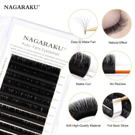 NAGARAKU Easy Fan Eyelash Extensions Volume Lash 0.05 C curl 9mm Rapid Blooming Faux Mink Cluster For Beginners Soft Professional Lash Supplies