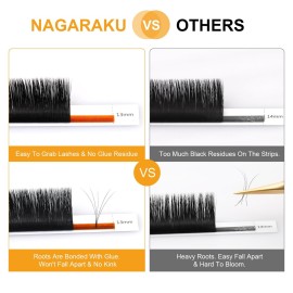 NAGARAKU Easy Fan Eyelash Extensions Volume Lash 0.05 C curl 9mm Rapid Blooming Faux Mink Cluster For Beginners Soft Professional Lash Supplies