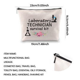 WCGXKO Laboratory Technician Survival Kit Lab Tech Laboratory Science Zipper Pouch Makeup Bag Gift (Laboratory Technician Survival)