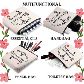 WCGXKO Pharmacy Technician Survival Kit Funny Zipper Pouch Makeup Bag Gift for Pharmacy Tech Pharmacist RX Gift (Pharmacy Technician Survival)