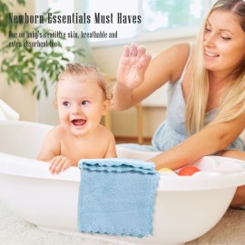 Cute Castle Ultra-Soft Baby Washcloths, 16 Pack - 9 by 9, Gentle on Sensitive Skin for Face and Body, Plush, Super Absorbent Wash Clothes for Girls and Boys