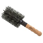 Ibiza Hair Round Boar Bristle Brush (MB5-80mm) | Reinforced Boar & Nylon Bristles with Cork Handle | For Loose Curls, Big Volume & Large Sections | Adds Texture & Shine for Medium to Long Styles
