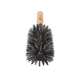 Ibiza Hair Round Boar Bristle Brush (MB5-80mm) | Reinforced Boar & Nylon Bristles with Cork Handle | For Loose Curls, Big Volume & Large Sections | Adds Texture & Shine for Medium to Long Styles