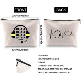 WCGXKO Dispatcher Gift Funny Zipper Pouch Makeup Bag For Emergency Dispatcher Operator (JUST SAY COPY)