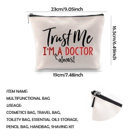 Generic WCGXKO Future Doctor Gift MD Gift Trust Me Im Almost A Doctor Zipper Pouch Makeup Bag for Doctor Graduation (Almost A Doctor)