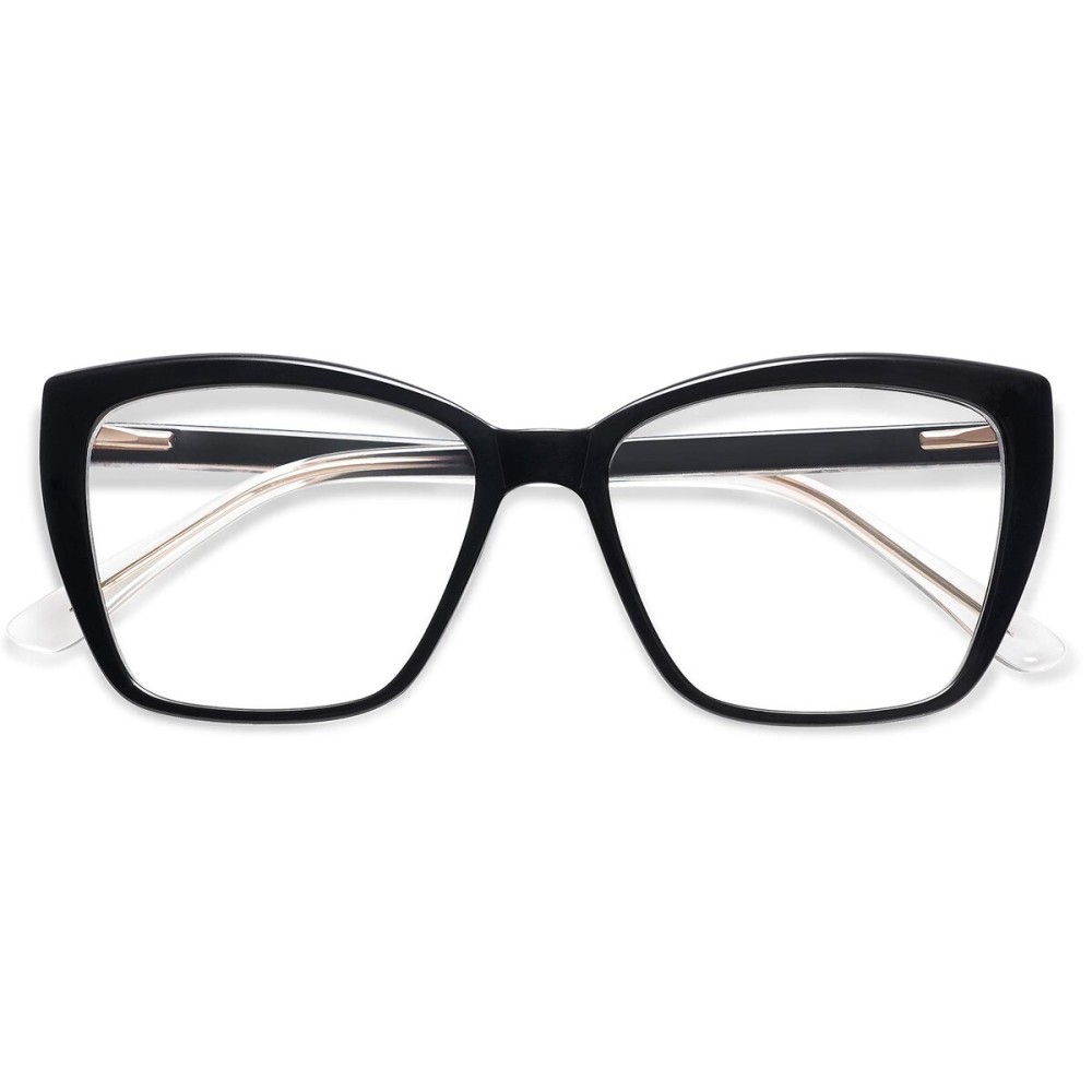 AMOMOMA Trendy TR90 Oversized Blue Light Reading Glasses Women,Stylish Square Cat Eye Glasses AM6031C1 with Black Frame 3.0 x AMOMOMA Trendy TR90 Oversized Blue Light Reading Glasses Women,Stylish Square Cat Eye Glasses AM6031C1 with Black Frame 3.0 x