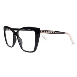AMOMOMA Trendy TR90 Oversized Blue Light Reading Glasses Women,Stylish Square Cat Eye Glasses AM6031C1 with Black Frame 3.0 x AMOMOMA Trendy TR90 Oversized Blue Light Reading Glasses Women,Stylish Square Cat Eye Glasses AM6031C1 with Black Frame 3.0 x