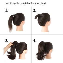 CJL HAIR Short Claw Clip Ponytail Extension Drawstring Curly Fake Faux Jaw Balayage Hairpiece Hair Piece Wavy High Pony Tails Synthetic Heat Friendly Fiber for Women Girls Kids CJL HAIR Short Claw Clip Ponytail Extension Drawstring Curly Fake Faux Jaw Balayage Hairpiece Hair Piece Wavy High Pony Tails Synthetic Heat Friendly Fiber for Women Girls Kids