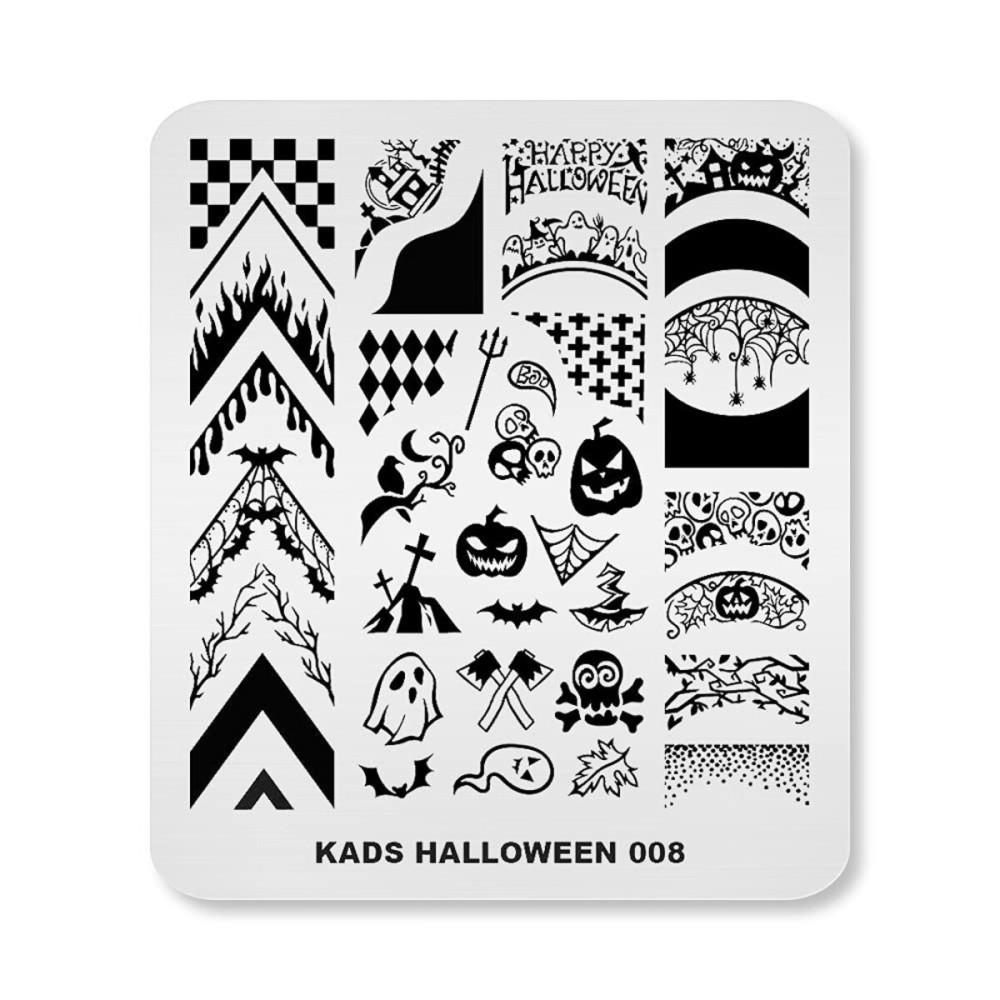 KADS Nail Template Halloween Horrifying Pattern Pumpkin Lantern Skull Ghost Blood Bat Spider (HA008) KADS Nail Template Halloween Horrifying Pattern Pumpkin Lantern Skull Ghost Blood Bat Spider (HA008)