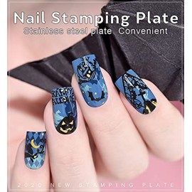 KADS Nail Template Halloween Horrifying Pattern Pumpkin Lantern Skull Ghost Blood Bat Spider (HA008) KADS Nail Template Halloween Horrifying Pattern Pumpkin Lantern Skull Ghost Blood Bat Spider (HA008)