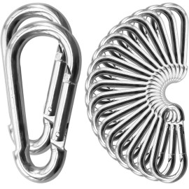 50Pack Heavy Duty Carabiners M8 5/16 Spring Snap 3Inch Zinc-Galvanized Steel Carabiner Clips Chain Quick Links Safety Connector for Hammock Swing Fitness Gym Outdoor Supplies Boating